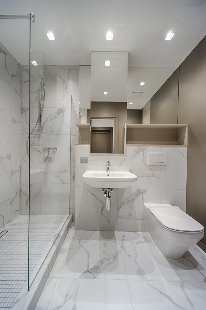 Compact bathroom.