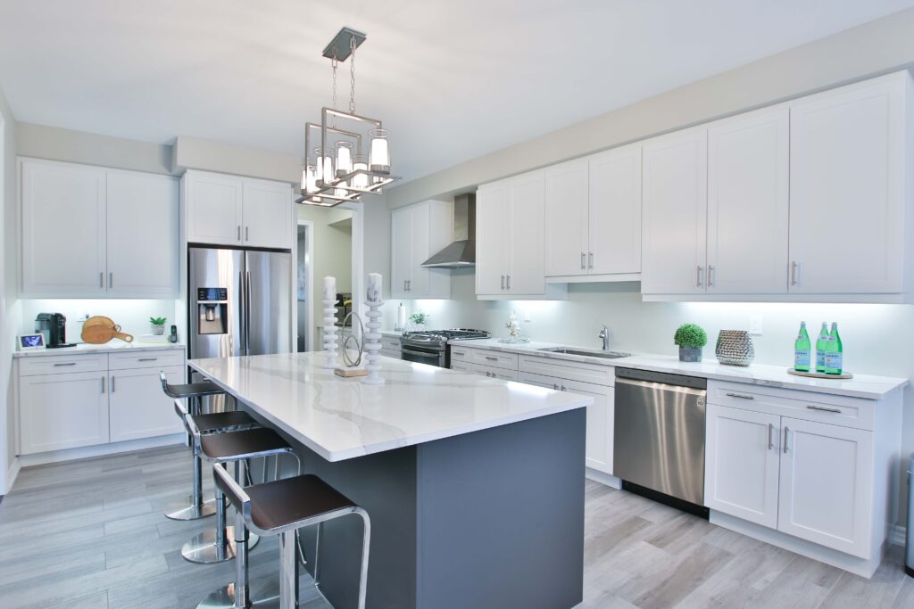Kitchen with island.
